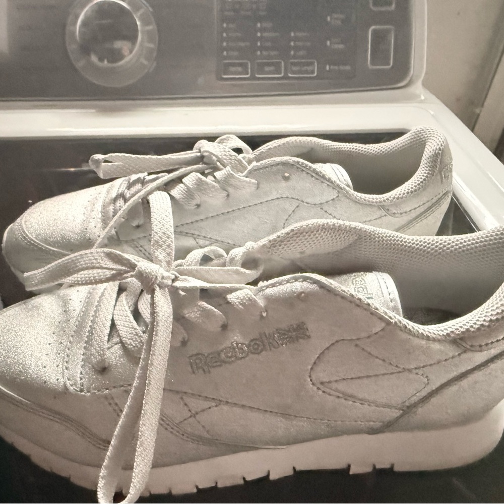 Reebok Metallic Silver Athletic Shoes